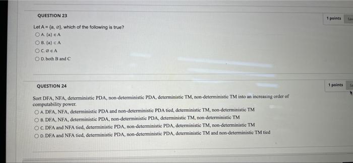 Question 21 Which Listing Of Elements Correctly Describes Set 2x 1k Is An Odd Integer Between 1 And 5 Inclusive Oa 1 2