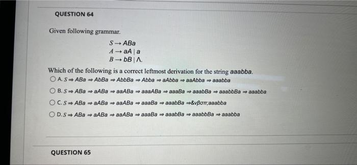 Support Remaining Time 1 Hour 47 Minutes 03 Seconds Question Completion Status Question 61 Given Language A B M 3