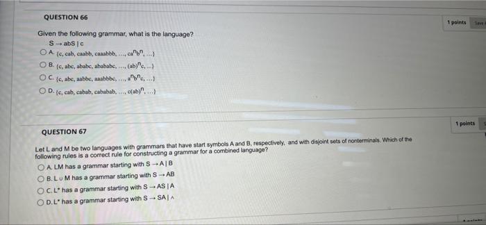 Support Remaining Time 1 Hour 47 Minutes 03 Seconds Question Completion Status Question 61 Given Language A B M 5