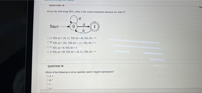 Question 71 1 Points Given The Following Grammar G With I As The Start Symbol 1 Ajab B Cicb A Lid Clidis D 0111213 7