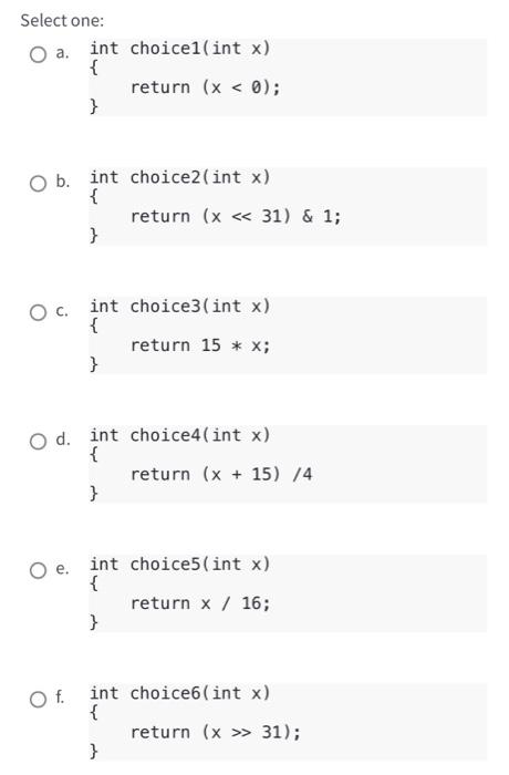 Question 10 Not Yet Answered Points Out Of 1 00 P Flag Question Select The Equivalent C Function For The Following Assem 2