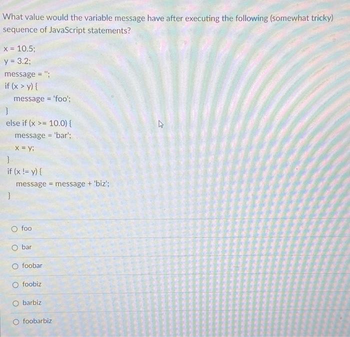 What Value Would The Variable Str Have After Executing The Following Sequence Of Javascript Statements Str X Numbe 5
