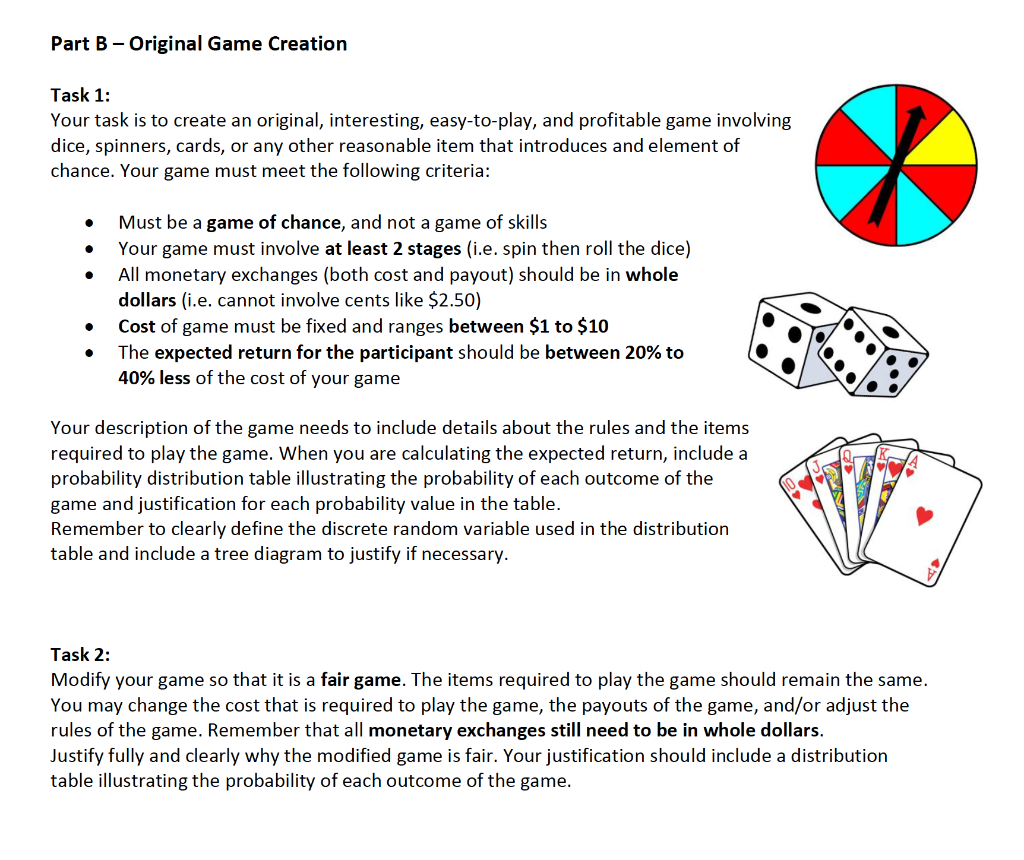 Part B Original Game Creation Task 1 Your Task Is To Create An Original Interesting Easy To Play And Profitable Ga 1