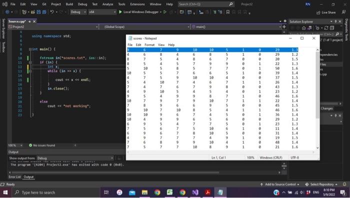 I Have A Question Using C I An Reading From A File Called Scores That Contains The Scores For Each Player Each Row I 1