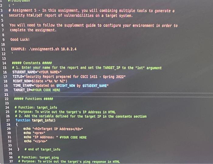 5 2 3 Assignment 5 In This Assignment You Will Combining Multiple Tools To Generate A 4 Security Html Pdf Report O 1