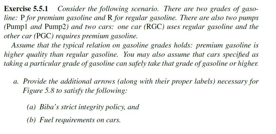 Exercise 5 5 1 Consider The Following Scenario There Are Two Grades Of Gaso Line P For Premium Gasoline And R For Reg 1