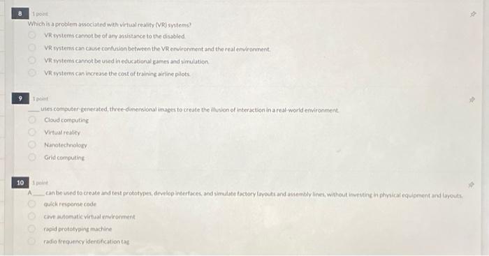 1 Which Is A Problem Associated With Virtual Reality Vr Systems Vr Systems Cannot Be Of Any Assistance To The Disabled 1