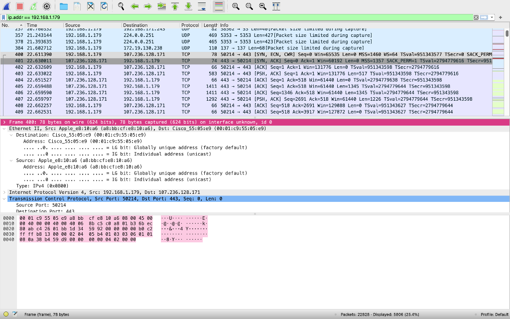 I Ip Addr 192 168 1 195 No A Time Source Destination Protocol Length Info 915 51 156492 192 168 171 243 192 168 1 2