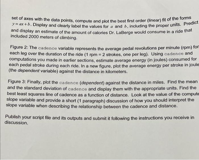 Enes 101 Spring 2022 Matlab Project Description Background As Some Of You Might Know Dr Laberge Is An Avid Bike Rid 5