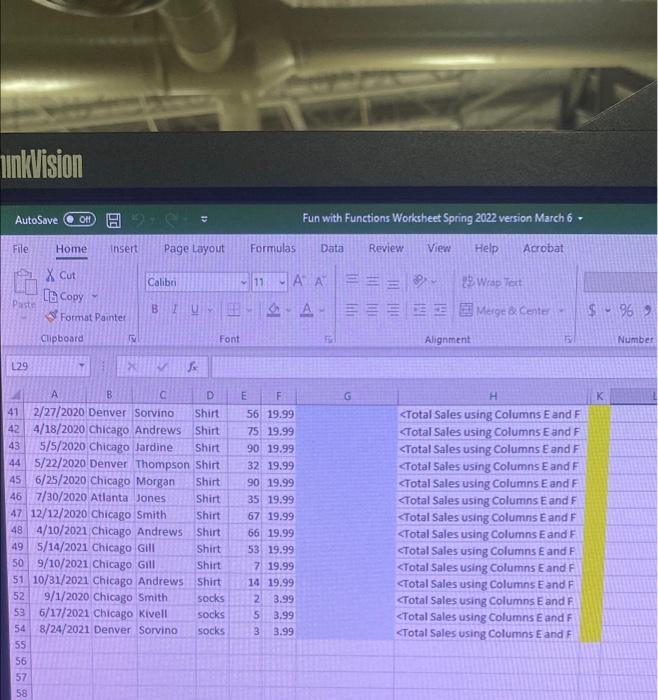 Unkvision Autosave On Fun With Functions Worksheet Spring 2022 Version March 6 File Home Insert Page Layout Formulas Dat 1