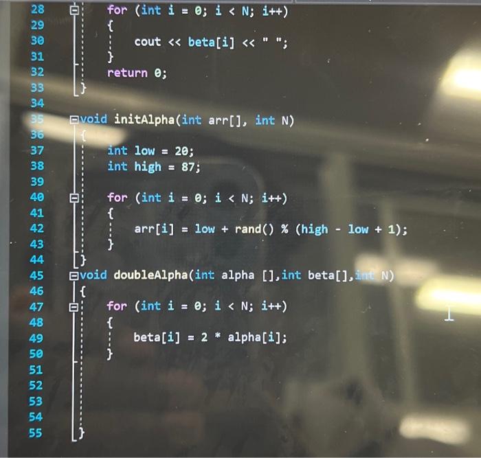 Scope Include Iostream Using Namespace Std 1 2 3 4 5 6 7 8 9 10 11 Void Initalpha Int Arr Int N Void Doublealp 2