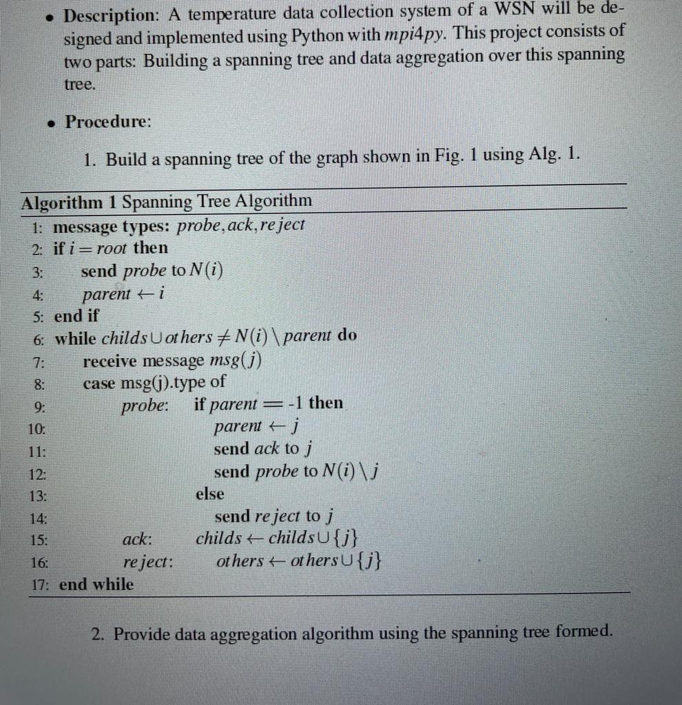 Description A Temperature Data Collection System Of A Wsn Will Be De Signed And Implemented Using Python With Mpi4py 1