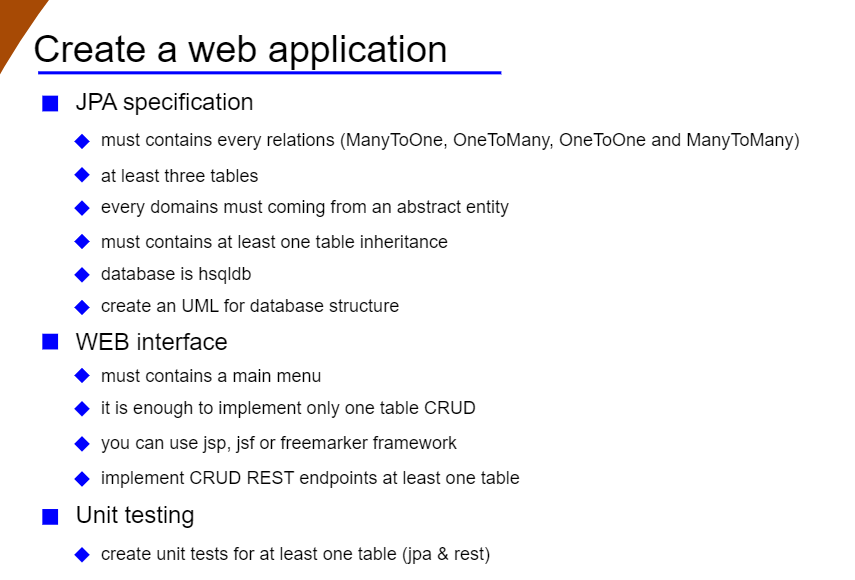 Create A Web Application Jpa Specification Must Contains Every Relations Many Toone One Tomany One Toone And Many Tom 1