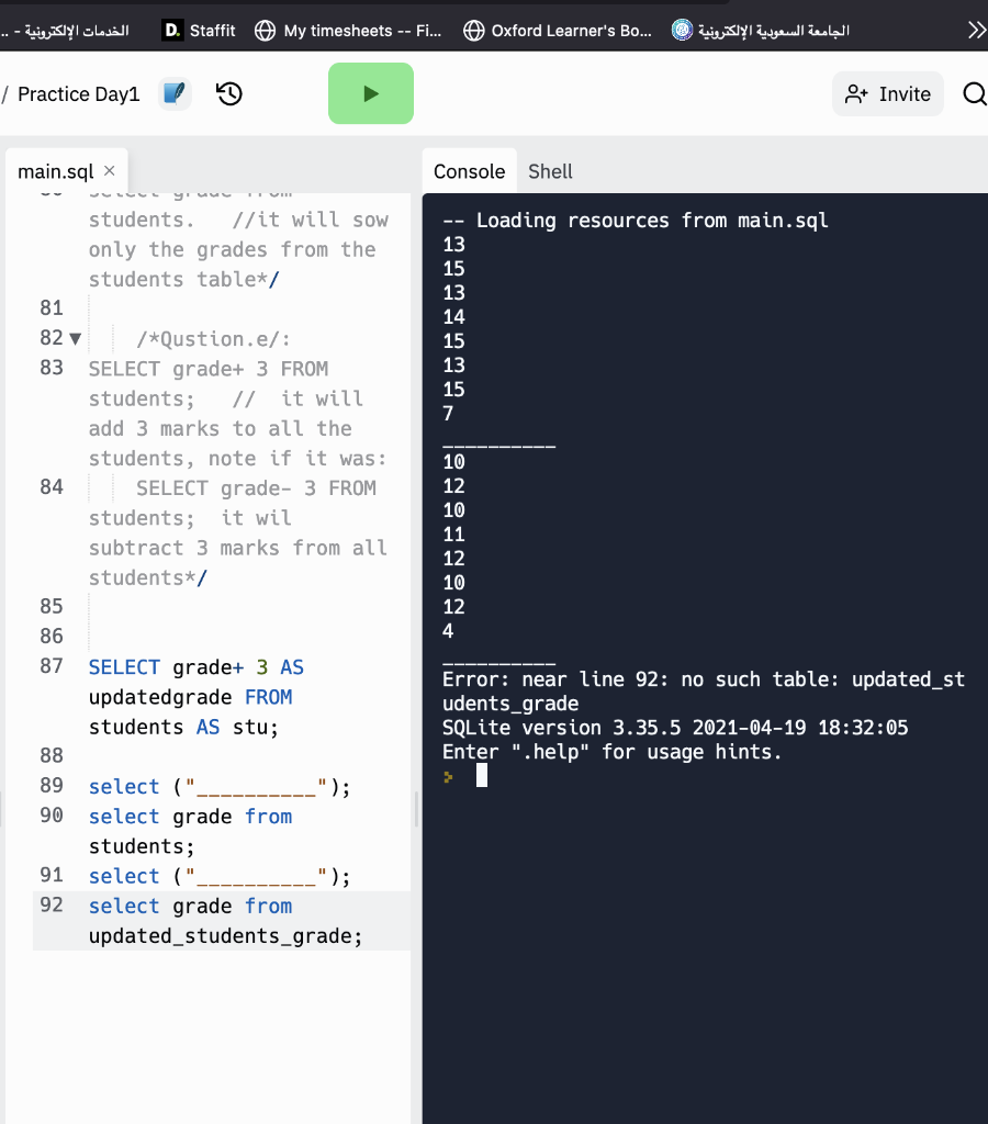 Must Use Https Replit Com Tool Sqlite And Here Is My Space For That You Can Check For Reference Https Replit Co 1