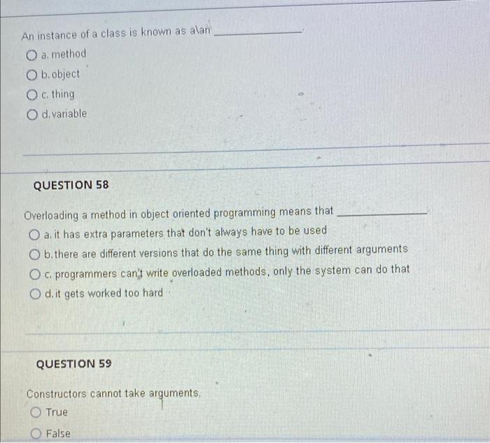 Question 60 Assume The Following Class Complex Public Complex Int Int Winitializes The Private Data Members To The Pa 2
