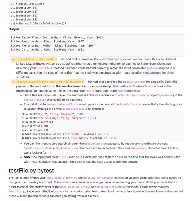 Instructions You Will Need To Create Four Files Book Py File Containing A Class Definition For A Book Object Bookco 4