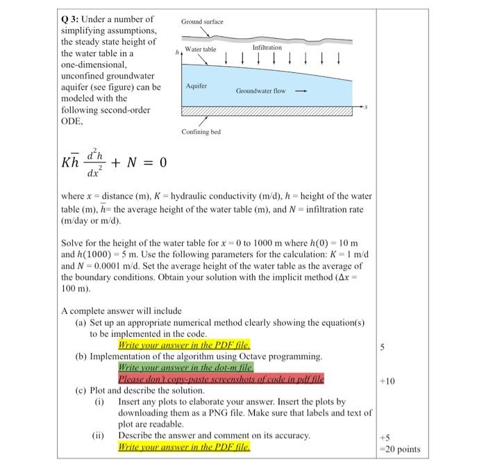 Only Answer In Octave Or Matlab Code No Handwritten Answers No Handwritten Answers No Handwritten Answers 1