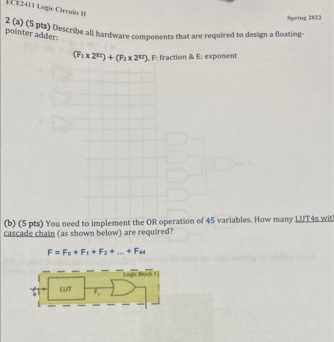Ece2411 Logic Circuits Ii 2 A 5 Pts Describe All Hardware Components That Are Required To Design A Floating Spring 1