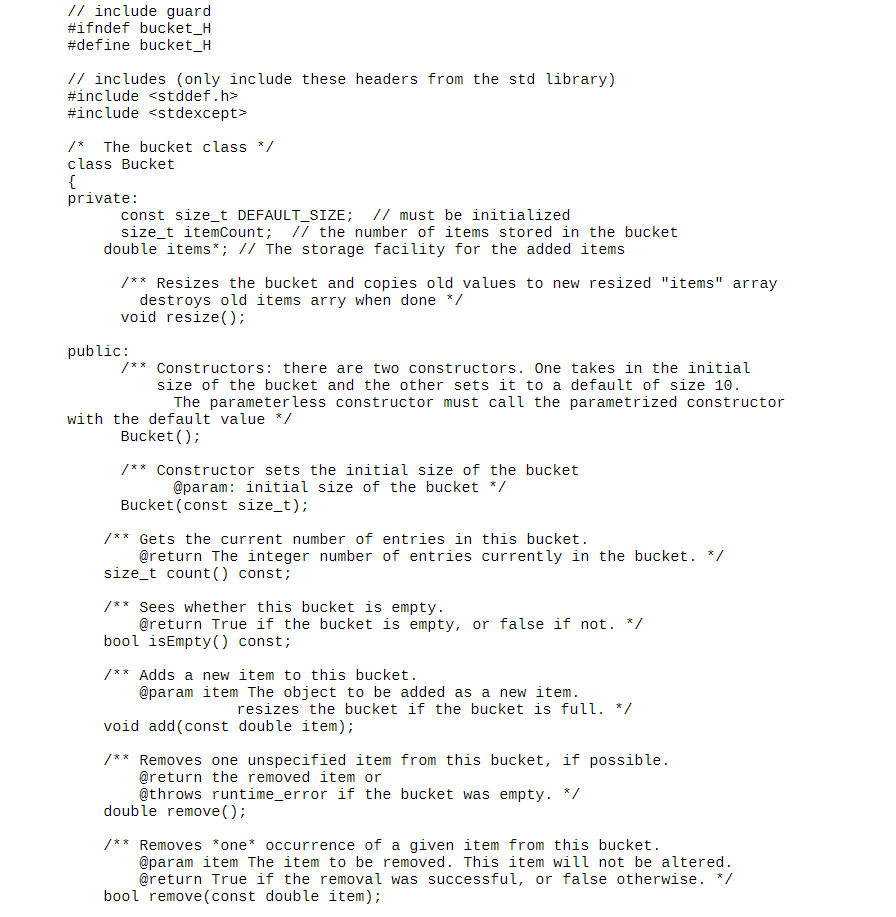 C Code Bucket H Bucket Cpp 2