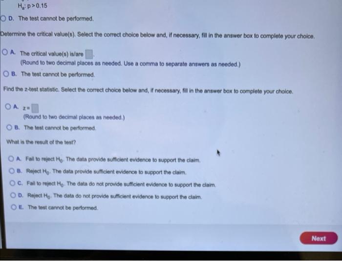 This Question 1 Point S Possible Decide Whether The Normal Sampling Distribution Can Be Used If It Can Be Used Test 2
