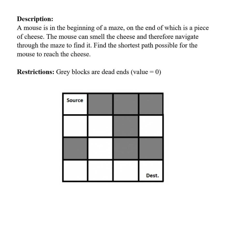Description A Mouse Is In The Beginning Of A Maze On The End Of Which Is A Piece Of Cheese The Mouse Can Smell The Ch 1