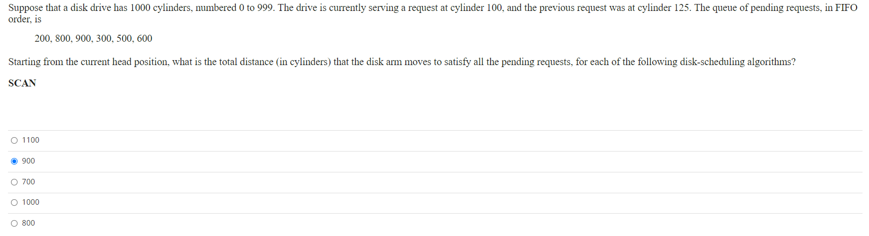 Suppose That A Disk Drive Has 1000 Cylinders Numbered 0 To 999 The Drive Is Currently Serving A Request At Cylinder 10 1