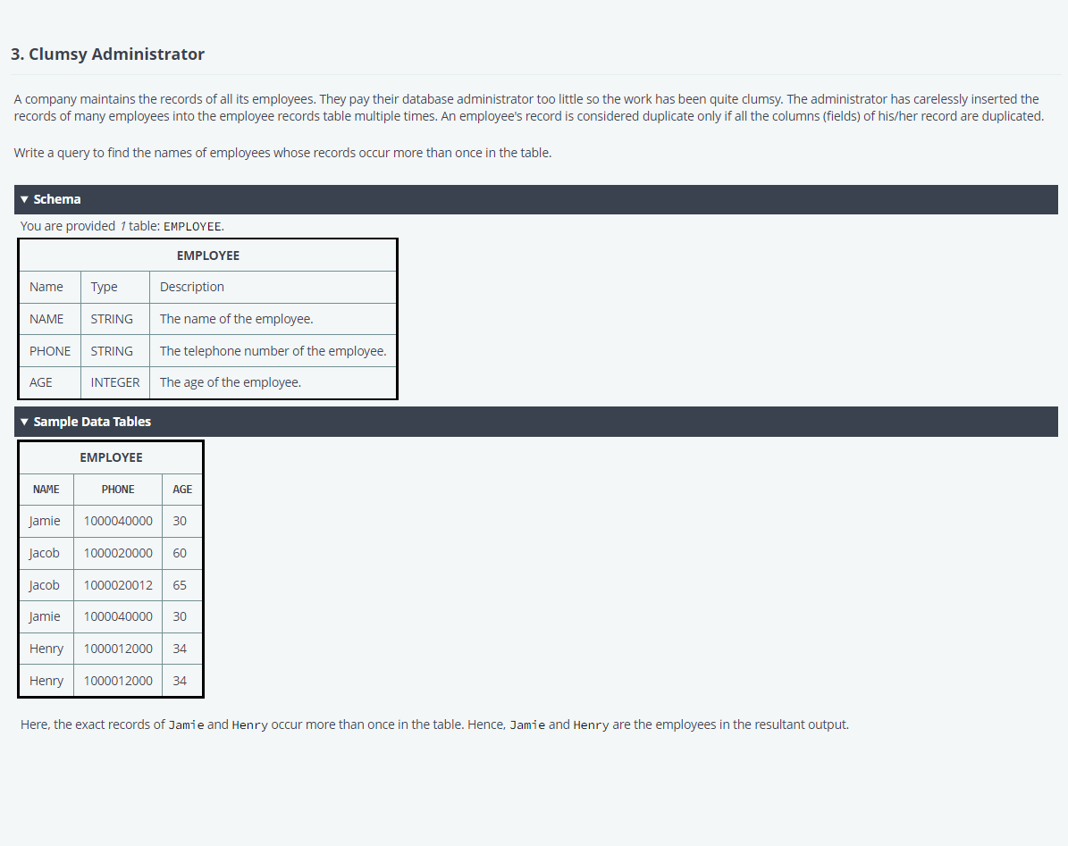 3 Clumsy Administrator A Company Maintains The Records Of All Its Employees They Pay Their Database Administrator Too 1