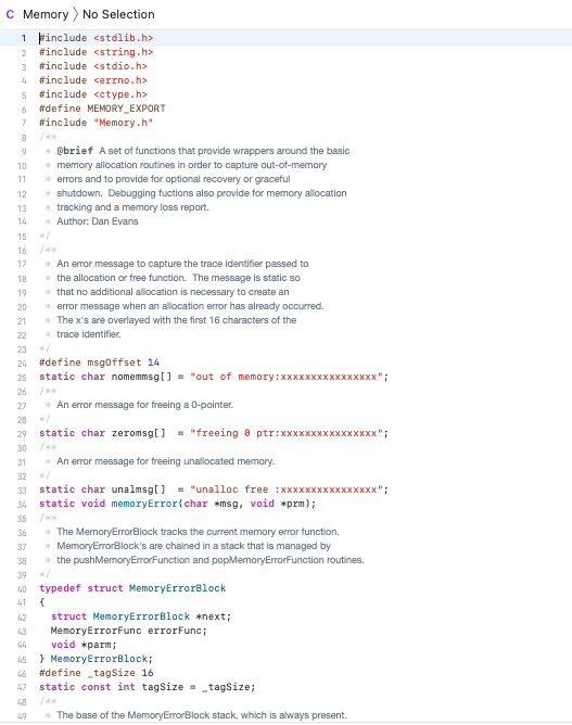 The Attached Files Memory C Memory H And Memleak H Provide A Layer Of Code Between An Application And C Dynamic Memor 4