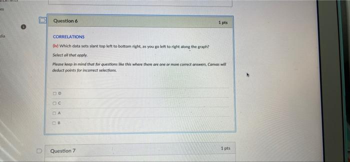 D Question 4 1 Pts Match The Correlations Given Below With The Scatterplots Shown Macbook Air Es Question 6 1 Pts Corr 2