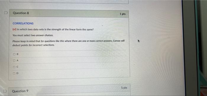 D Question 4 1 Pts Match The Correlations Given Below With The Scatterplots Shown Macbook Air Es Question 6 1 Pts Corr 4
