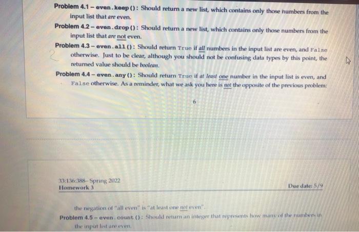 Problem 4 Any All Filtering Counting 5x5 Points For This Problem You Should Define All Functions Within The Even 2
