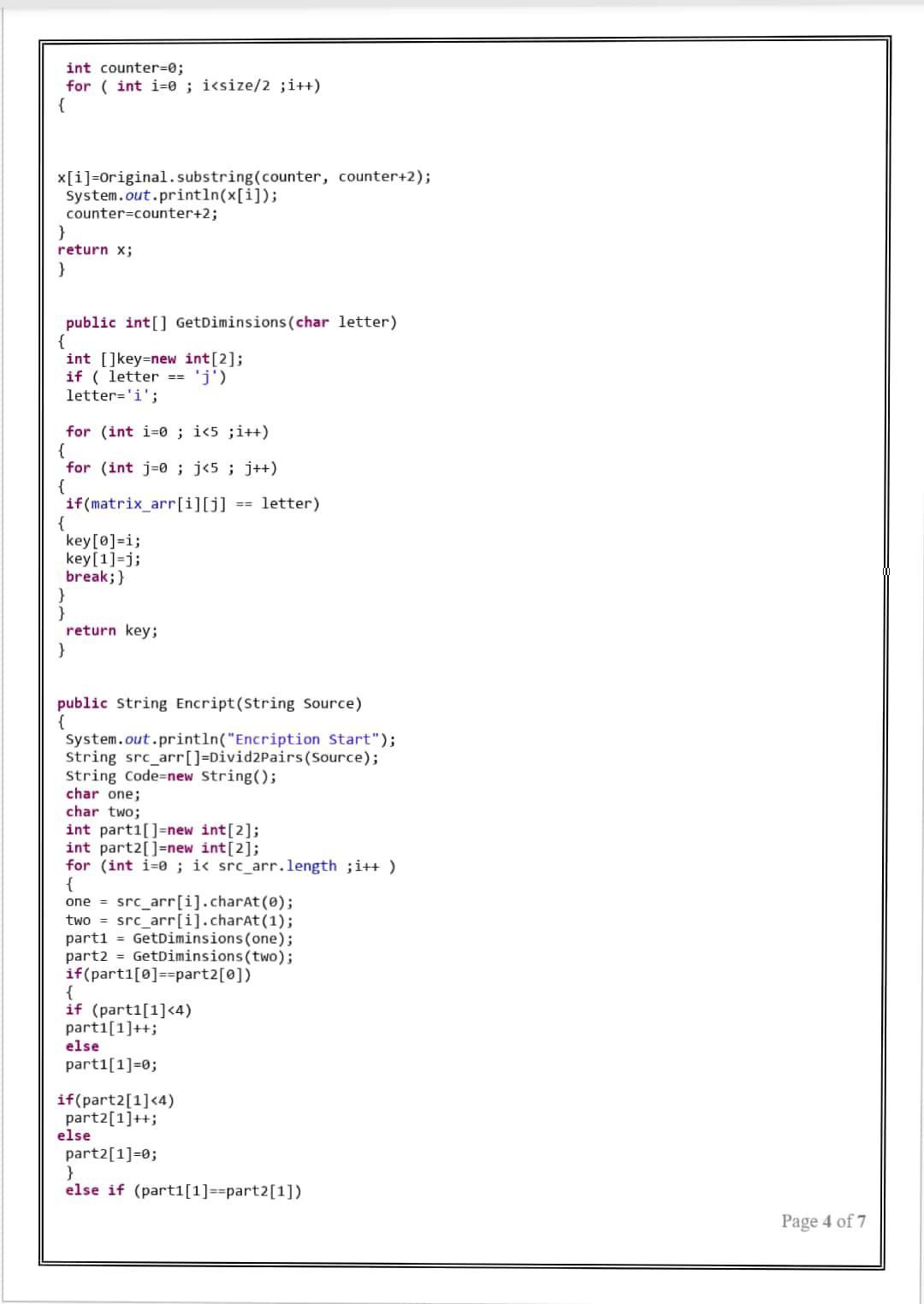 Course Name Information Security Classic Ciphers Substitution Encryption With Playfair Cipher Bellows A Java Code Of 3