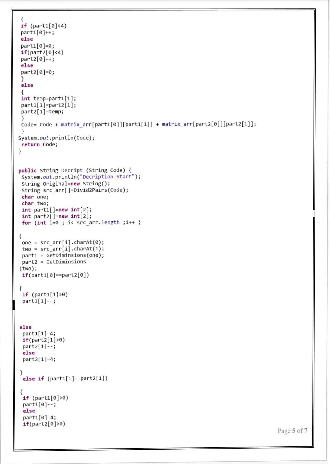 Course Name Information Security Classic Ciphers Substitution Encryption With Playfair Cipher Bellows A Java Code Of 4