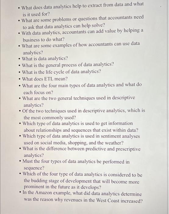What Does Data Analytics Help To Extract From Data And What Is It Used For What Are Some Problems Or Questions Th 1