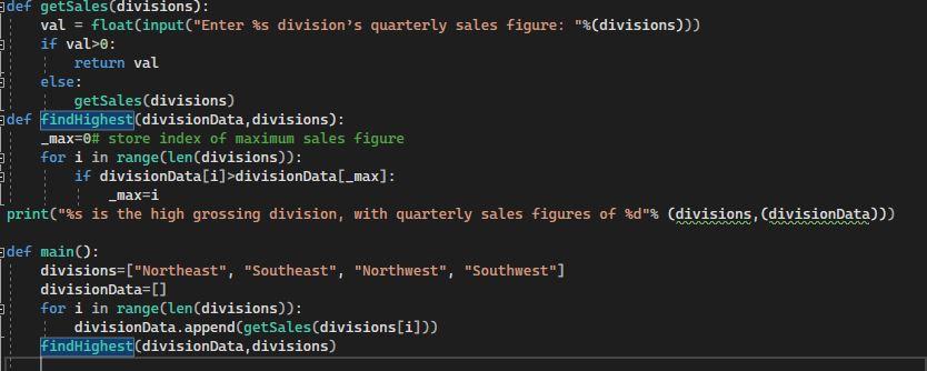 I M Having Issues With My Code Write A Program Python That Determines Which Of A Company S Four Divisions Northeast 1