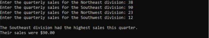 I M Having Issues With My Code Write A Program Python That Determines Which Of A Company S Four Divisions Northeast 2