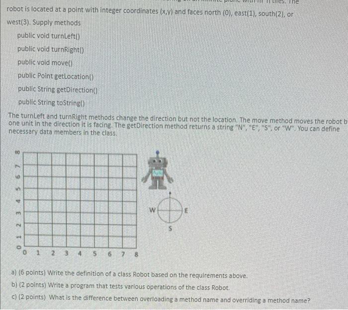 Wie Robot Is Located At A Point With Integer Coordinates X Y And Faces North O East 1 South 2 Or West 3 Suppl 1