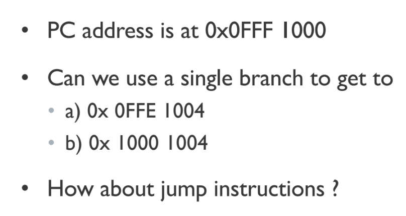 Pc Address Is At Oxofff 1000 Can We Use A Single Branch To Get To A Ox Offe 1004 B Ox 1000 1004 How About Jump Ins 1
