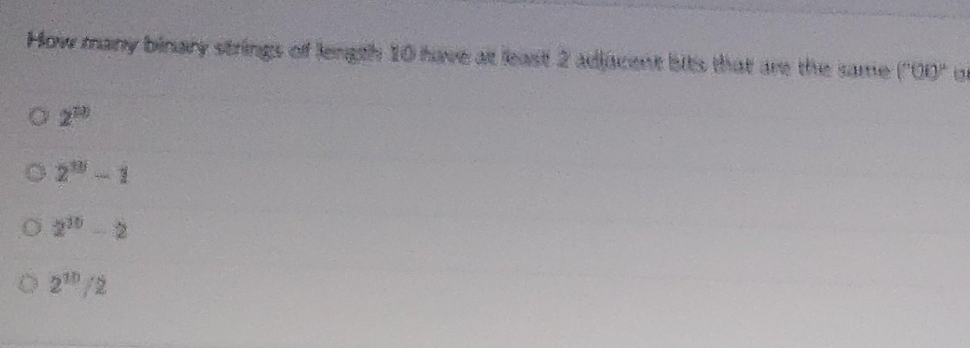 How Many Binary Ser En 10 H At Least 2 Dbs Are The Same On 02 1 0302 Question 27 4 Pts Each Person In A Group Weighs 1