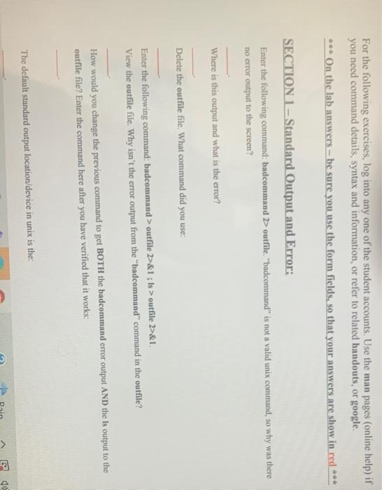 For The Following Exercises Log Into Any One Of The Student Accounts Use The Man Pages Online Help If You Need Comma 1