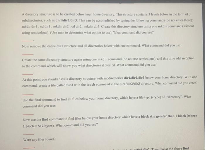 For The Following Exercises Log Into Any One Of The Student Accounts Use The Man Pages Online Help If You Need Comma 3