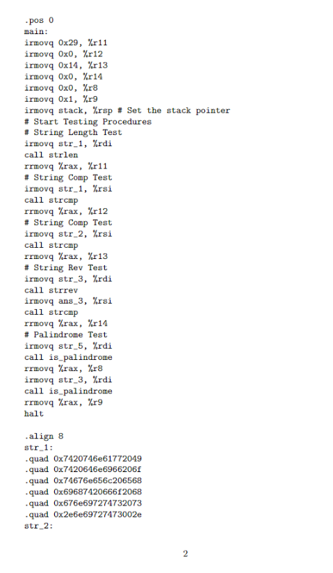 Each Procedure Will Be Worth 25pts For A Total Of 100pts Complete The Assembly Language Program With The Following Pro 2