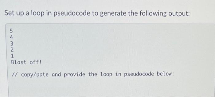 In Pseudocode Please 1