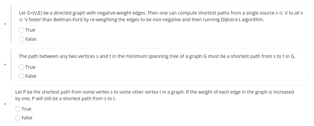 Let G V E Be A Directed Graph With Negative Weight Edges Then One Can Compute Shortest Paths From A Single Source S E 1