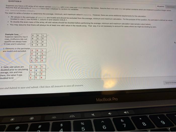 Questions Suppose You Have A 20 Array Of Int Value Named Autonomo Medio Assume That Almants Of At Have Been Initiated To 1