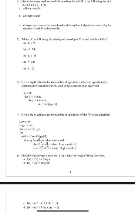I Need Solve This Homework In Order And With The Number Of Questions Then Answer Please 1