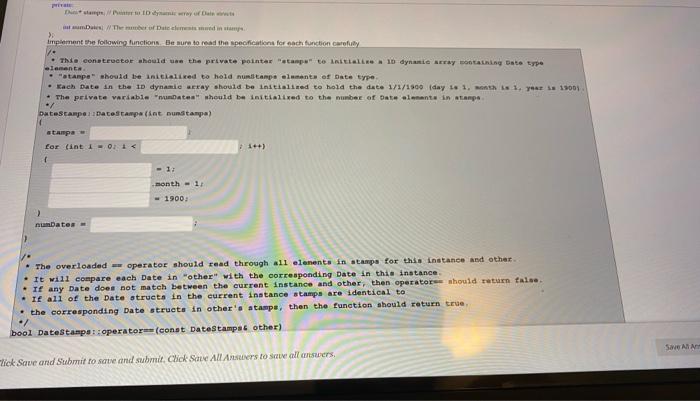 For This Problem You Will Be Filling In The Blanks To Implement Functions For Class Wieddato The Header For The Date St 2