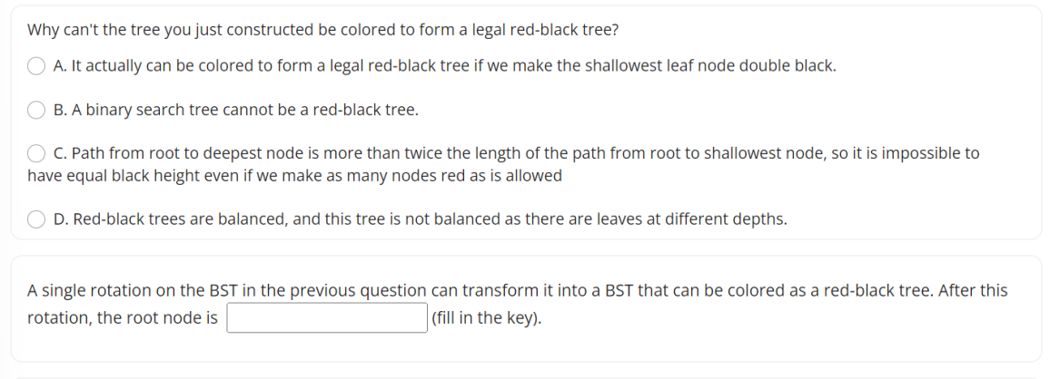 Why Can T The Tree You Just Constructed Be Colored To Form A Legal Red Black Tree A It Actually Can Be Colored To Form 1