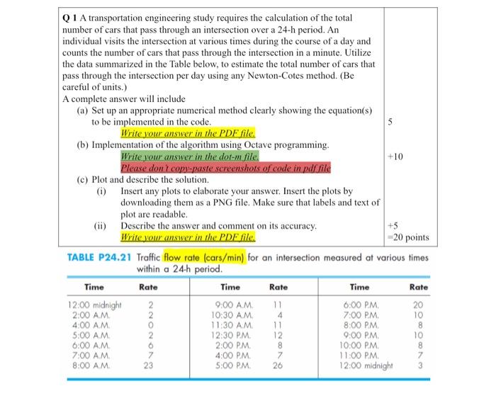 Only Answer In Octave Or Matlab Code No Handwritten Answers No Handwritten Answers No Handwritten Answers 1