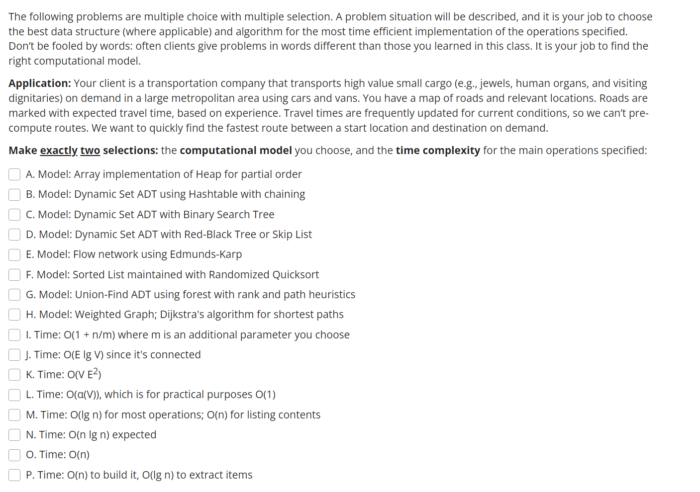 The Following Problems Are Multiple Choice With Multiple Selection A Problem Situation Will Be Described And It Is You 1